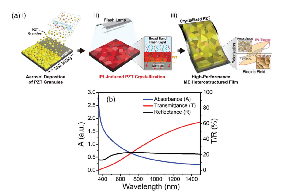 《Advanced Material》：采用光子燒結(jié)熱處理Pb（Zr，Ti）O3/Metglas異質(zhì)結(jié)構薄膜會產(chǎn)生超過20Vcm?1Oe?1的極大磁電耦合（IF=29.477）